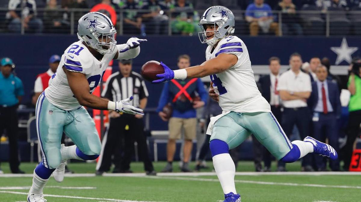 Running back Ezekiel Elliott’s first carry since his six-game suspension against the Seattle Seahawks.
