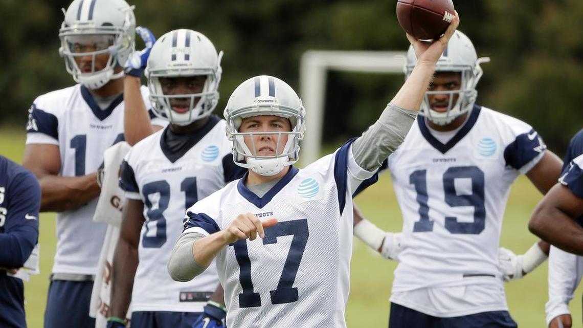 Dallas Cowboys quarterback Kellen Moore (17) will get every opportunity to win the backup job behind Tony Romo. The Cowboys have no interest in free agent Nick Foles.