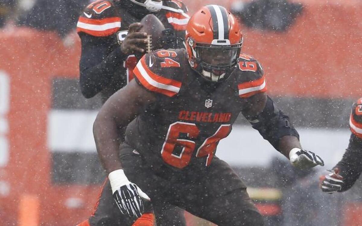 Former Cleveland Browns offensive guard Jonathan Cooper worked out for the Dallas Cowboys Tuesday and signed him on Wednesday for depth during the playoffs.