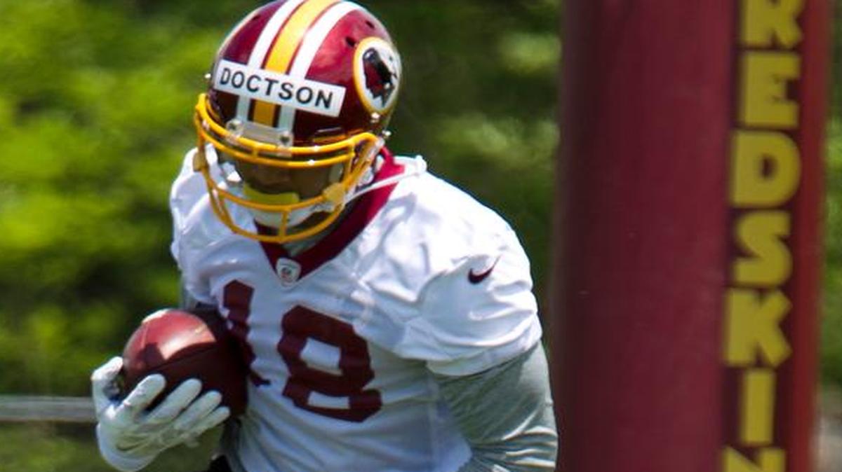 Redskins rookie Josh Doctson is shown in rookie minicamp in May. Doctson, coming back from an injury on May 25, had one catch for 9 yards in his NFL debut on Monday night. He was in on 12 plays and had the one target.