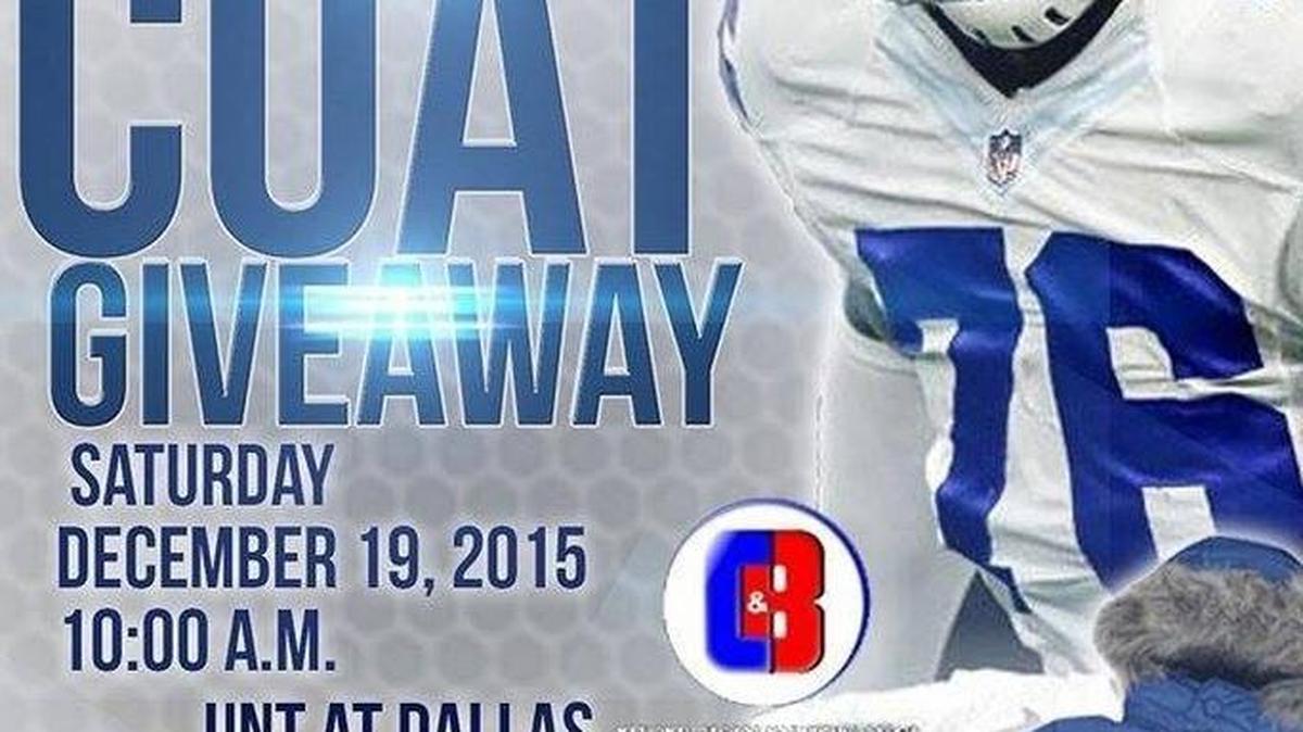 Defensive cnd Greg Hardy will do winter coat giveaway and sign autographs Dec. 19 at University of North Texas at Dallas