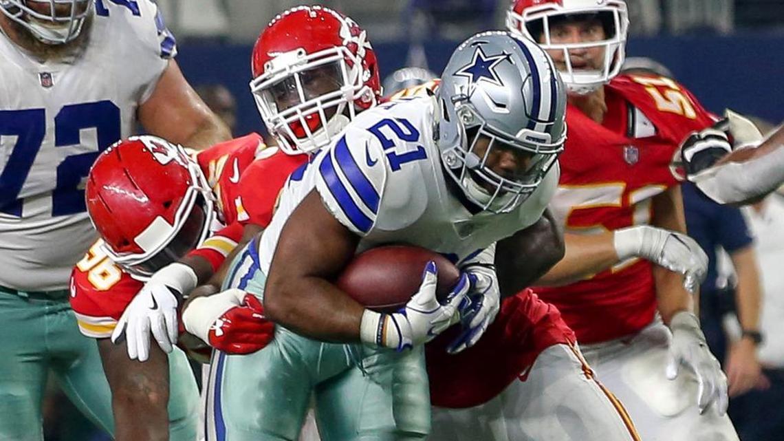 Ezekiel Elliott rushed for 93 yards against the Chiefs on Sunday.