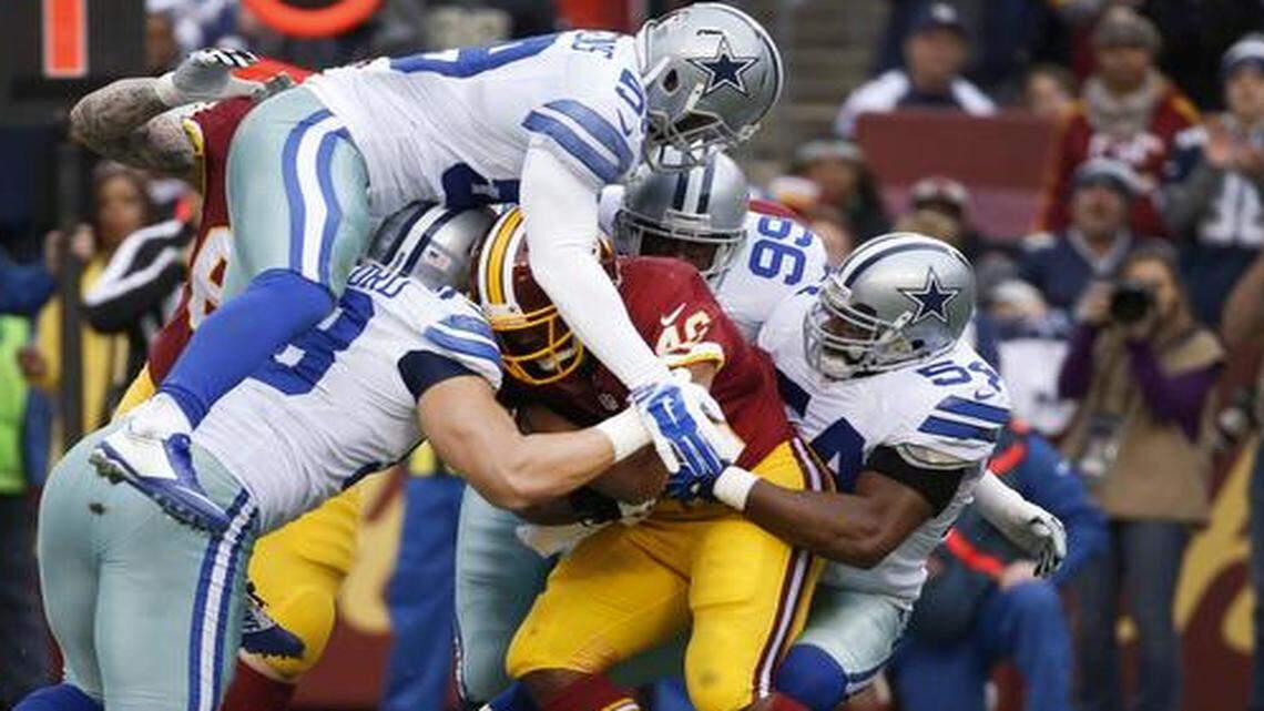 
The Cowboys, swarming Alfred Morris of the Redskins, have the eighth-ranked run defense in the NFL.


