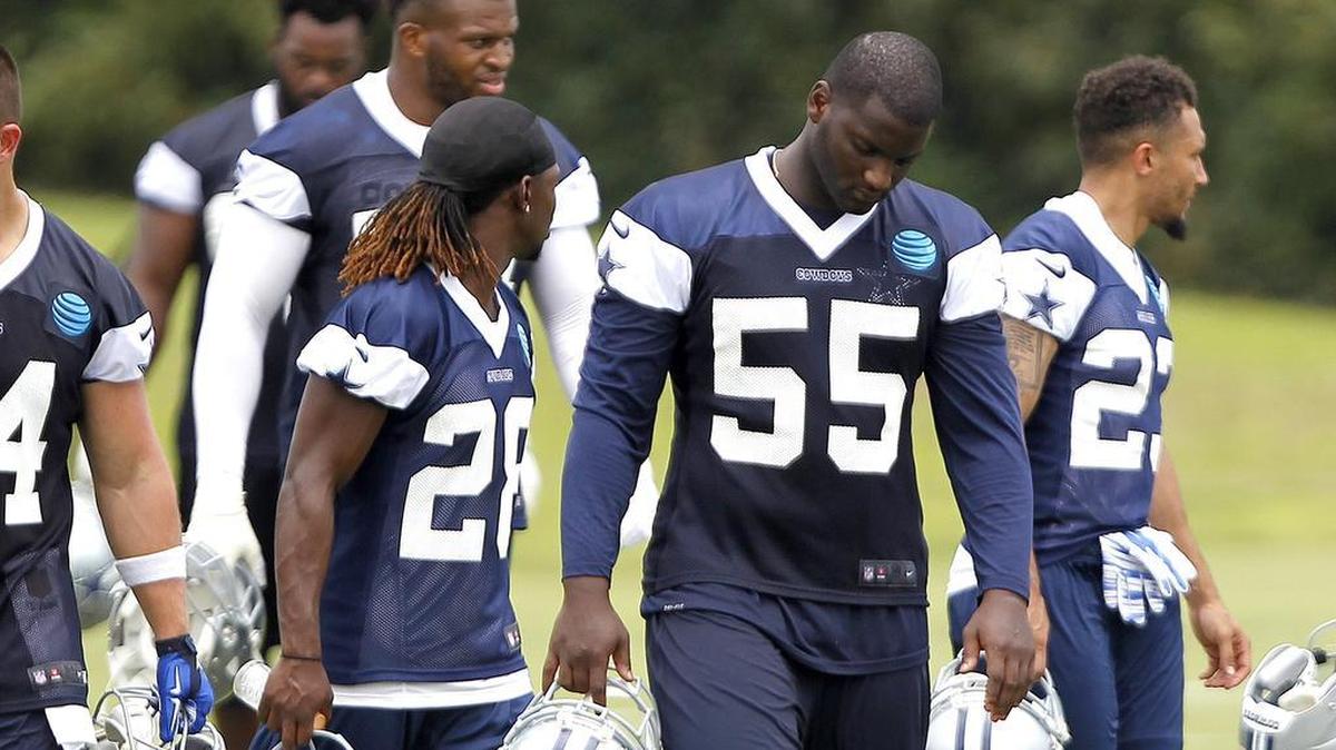 Rolando McClain walks off the field during Dallas Cowboys minicamp at Valley Ranch in Irving on June 14, 2016.