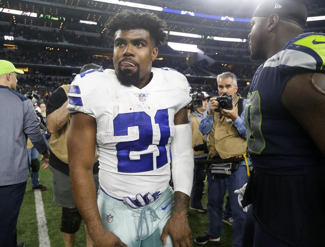 Dallas Cowboys running back Ezekiel Elliott following a 21-12 loss against the Seattle Seahawks on Sunday.