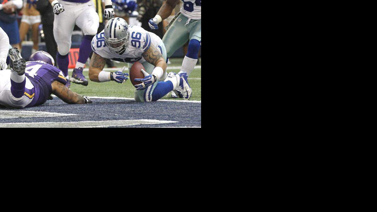 
Dallas Cowboys defensive tackle Nick Hayden has made 50 or more tackles in each of the past two seasons, including a touchdown against Minnesota in 2013.
