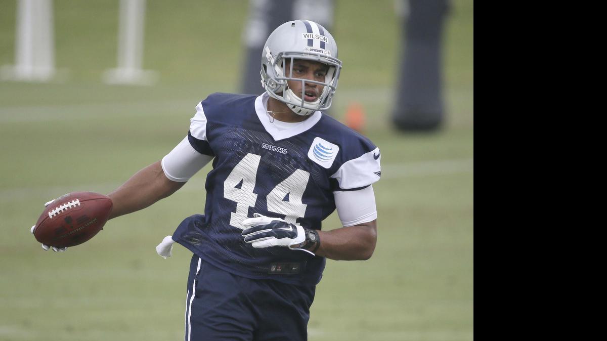 
Fourth-round pick Damien Wilson runs a drill during the team’s rookie minicamp on May 8. 
