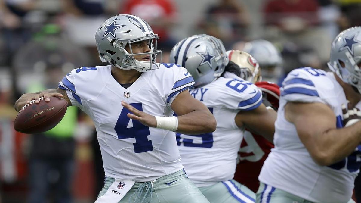 Dallas rookie quarterback Dak Prescott started his fourth consecutive game for the Cowboys.