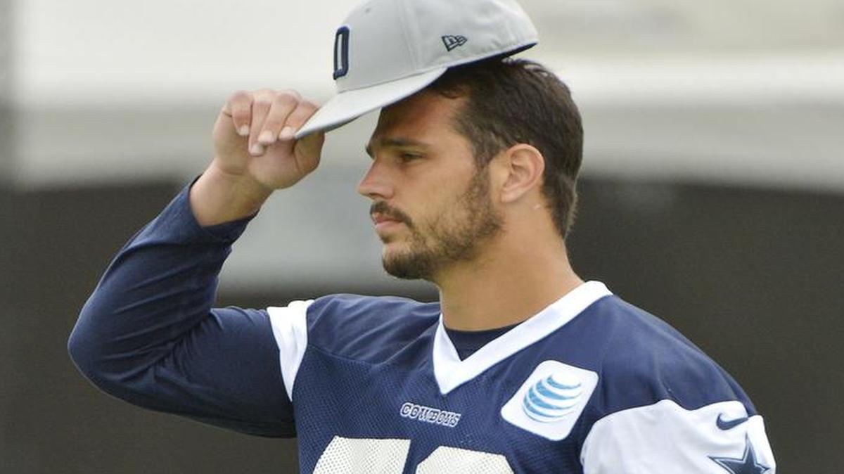 
Dallas Cowboys linebacker Andrew Gachkar (52) is currently working with the starters at middle linebacker, but he has seen time on the strongside and the weakside in camp.
