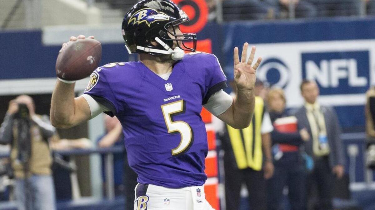 Ravens quarterback Joe Flacco finished with 269 yards passing and one touchdown Sunday against the Cowboys.