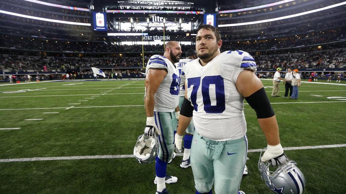 Zack Martin (70) has been named a first-team All-Pro in two of his first three seasons with the Cowboys.