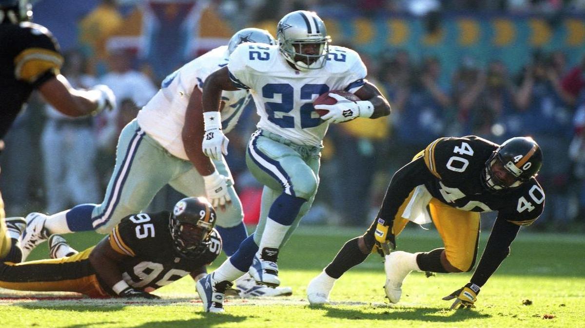 Cowboys running back Emmitt Smith scored two touchdowns in defeating the Pittsburgh Steelers in Super Bowl XXX in Tempe, Ariz. Thursday is the 20th anniversary of Dallas’ last visit to a Super Bowl.