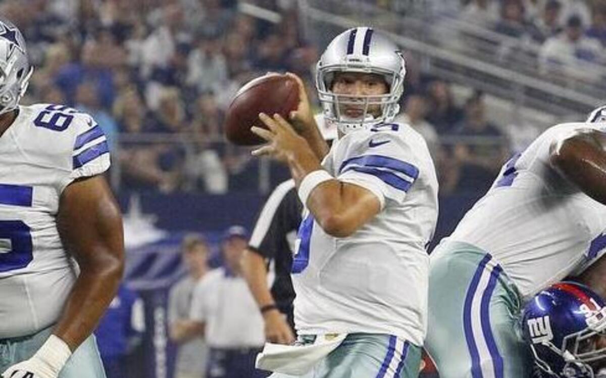 
Dallas Cowboys quarterback Tony Romo was well-protected in the pocket during Sunday’s season opener against the New York Giants.
