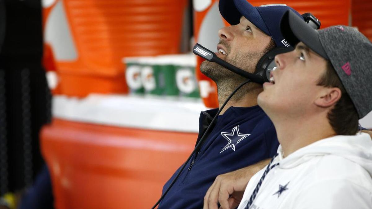 The Cowboys list Tony Romo among their inactives, the eighth game he will miss this season.