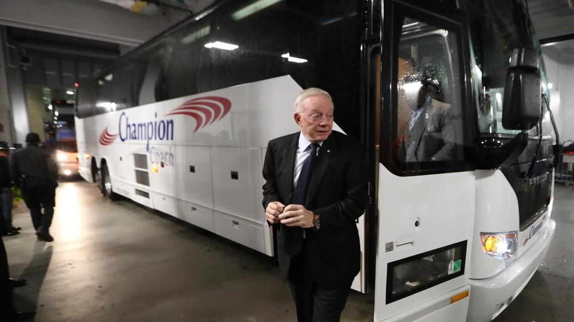 Dallas Cowboys owner Jerry Jones arrives at Mercedes-Benz Stadium in Atlanta on November 12.