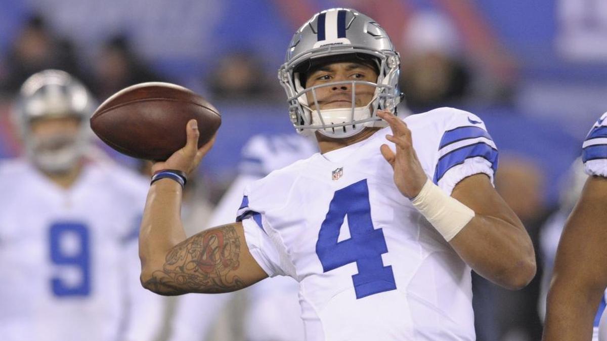 Dallas Cowboys quarterback Dak Prescott (4) dropped his first commercial for Champs Sports and Adidas.