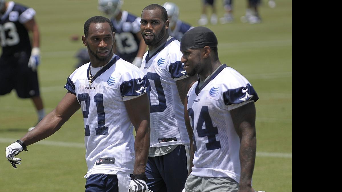 
Joseph Randle (21), Darren McFadden (20) and Ryan Williams (34) are competing for DeMarco Murray’s touches and yards from last season after Murray departed for Philadelphia.
