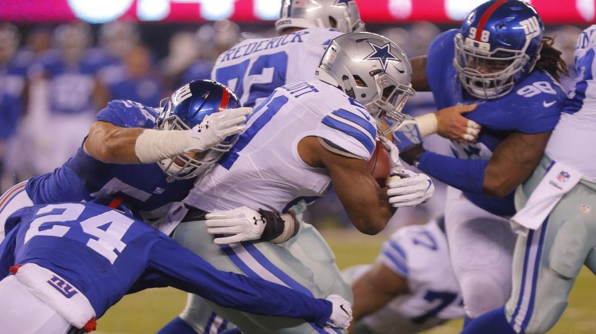 The New York Giants upended the Dallas Cowboys 10-7. More than 26 million watched the game on Sunday Night Football.