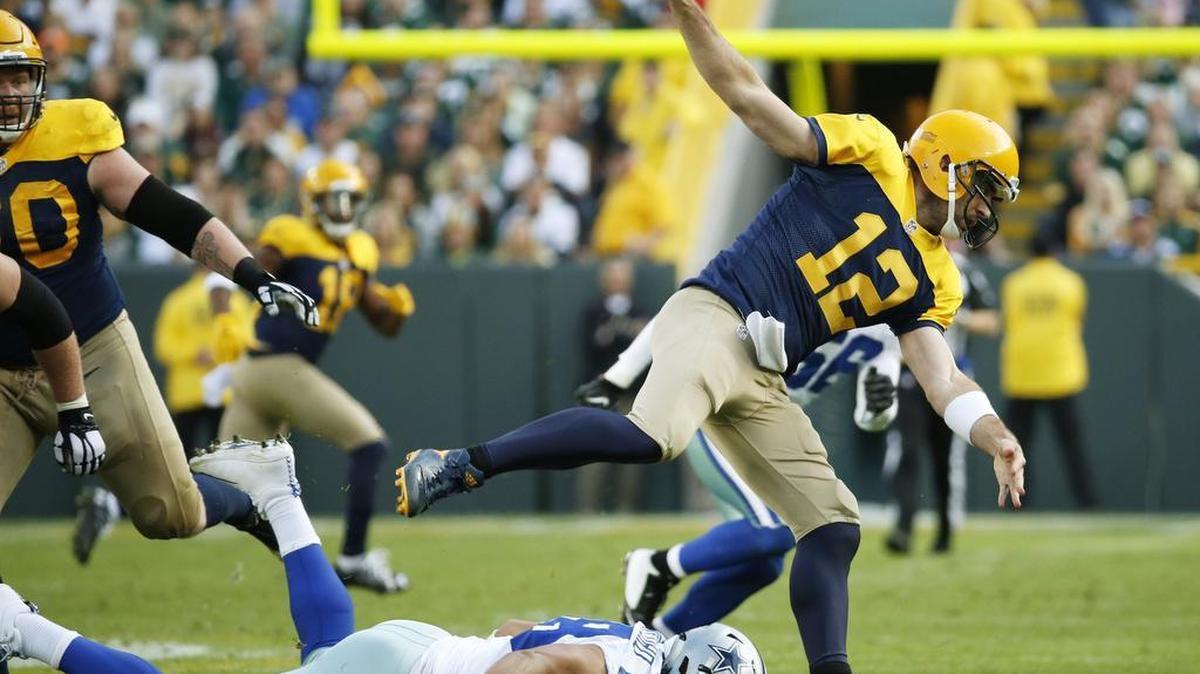 Green Bay quarterback Aaron Rodgers struggled with his accuracy and holding onto the ball in Sunday’s loss to Dallas.