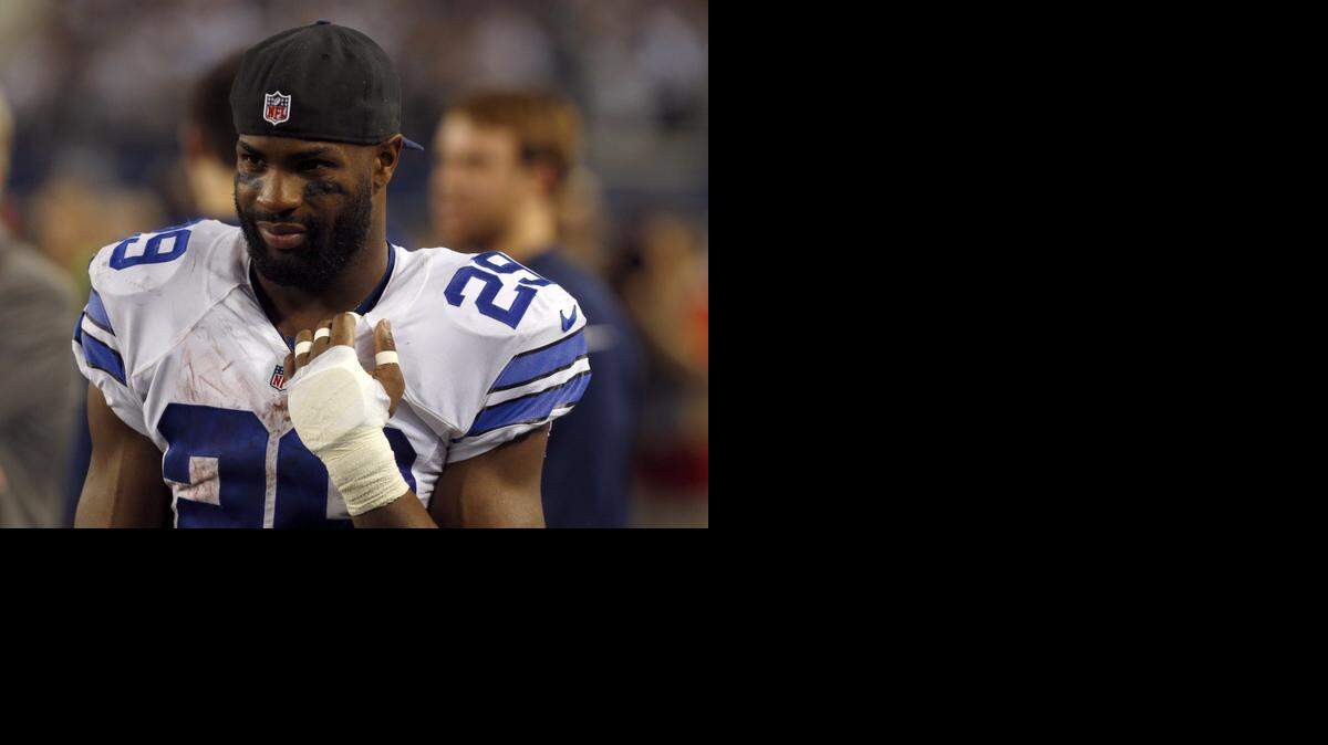 
Dallas Cowboys running back DeMarco Murray  waits on the sideline in the fourth quarter against the Indianapolis Colts on Sunday at AT&T Stadium. 
