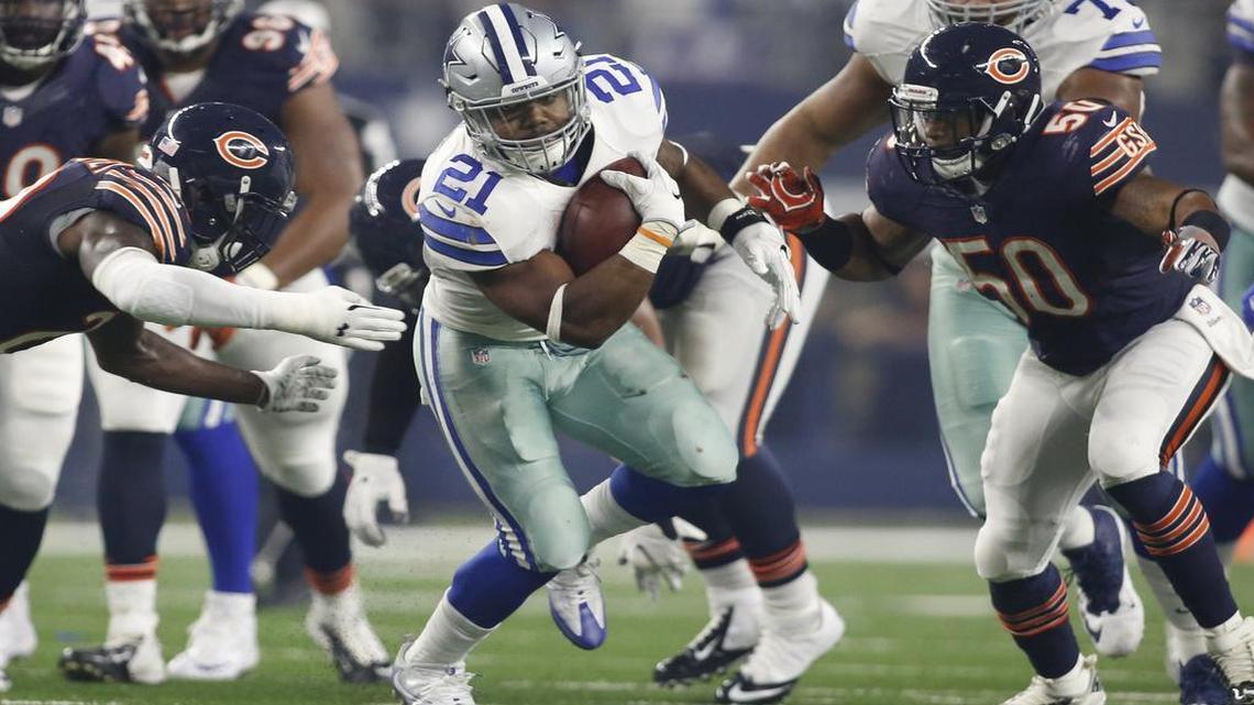 Dallas Cowboys rookie running back Ezekiel Elliott found a lot of room to run against the Chicago Bears Sunday night.