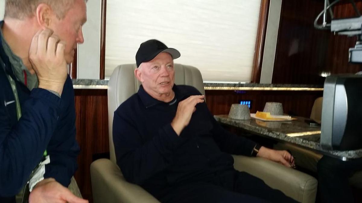 Dallas Cowboys owner Jerry Jones talked about a lot of subjects on the team bus while attending the NFL Scouting Combine.