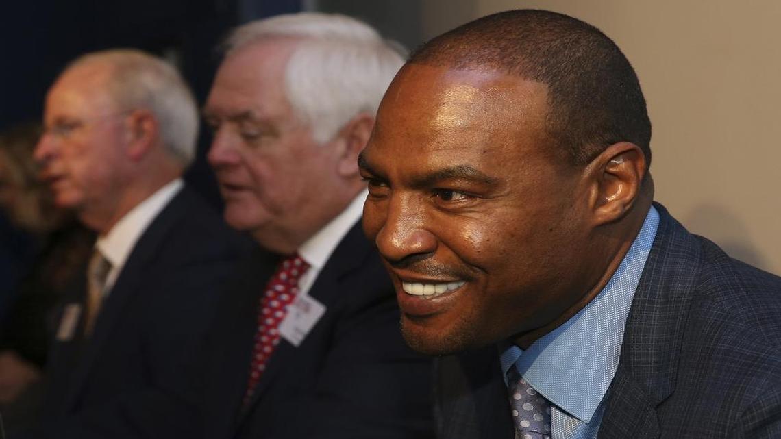 The newest Texas Sports Hall of Fame members include, from left, Texas A&M track coach Pat Henry, former Dallas Cowboys head coach Wade Phillips and former Cowboys safety Darren Woodson.