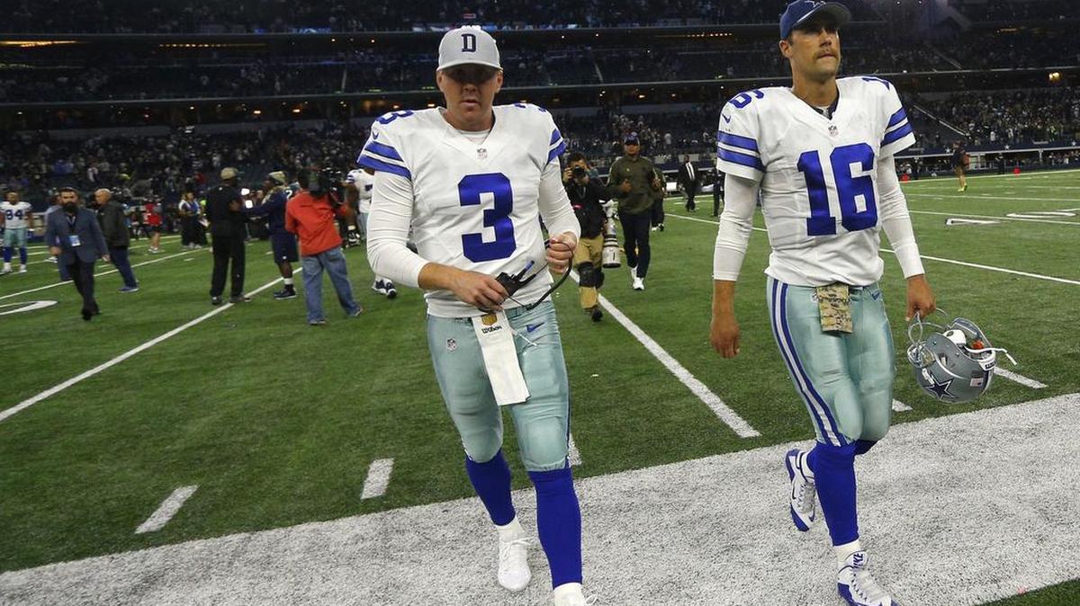 Brandon Weeden (3) and Matt Cassel (16) combined to go 0-7 in place of Tony Romo.