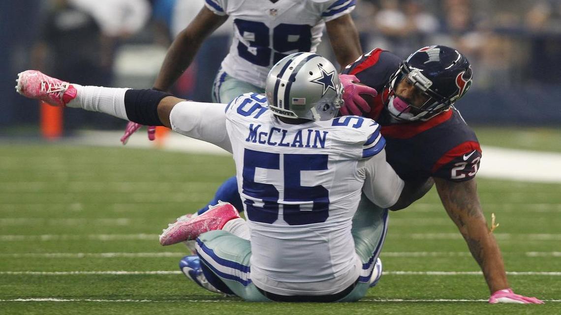Middle linebacker Rolando McClain did not report to training camp with the Dallas Cowboys.