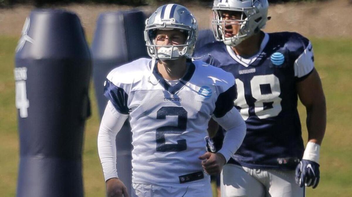 Kicker Mike Nugent (2) signed with the Dallas Cowboys on Tuesday to replaced injured veteran Dan Bailey.