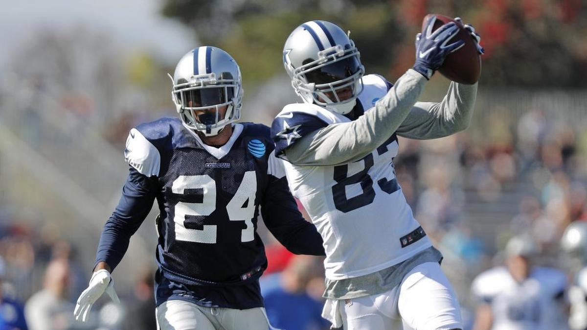 Terrance Williams (83) is questionable for Monday’s game vs. Cardinals. Nolan Carroll (24) has been ruled out with a concussion.