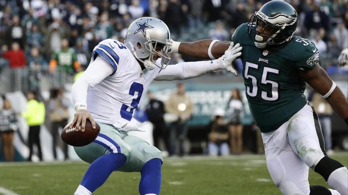 Cowboys quarterback Mark Sanchez had a “rough day” Sunday against the Eagles, posting a 27.5 passer rating.