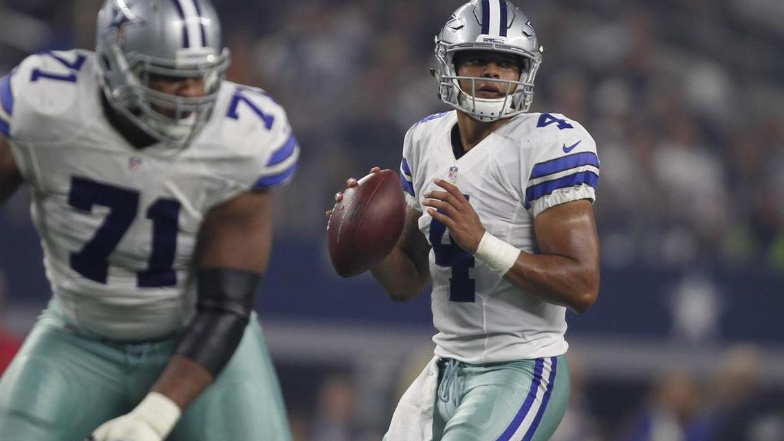 Dallas Cowboys offensive guard La'el Collins has done a good job protecting rookie quarterback Dak Prescott.