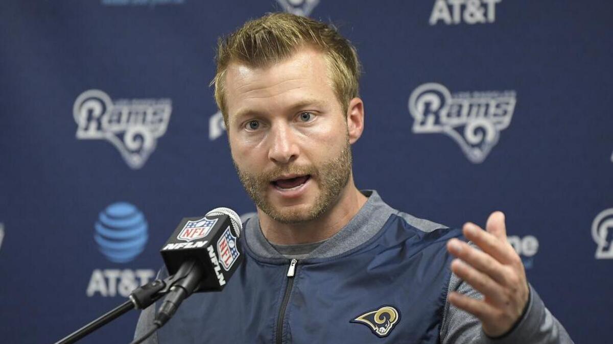 The Los Angeles Rams’ Sean McVay was voted coach of the year by the Pro Football Writers Association on Thursday.