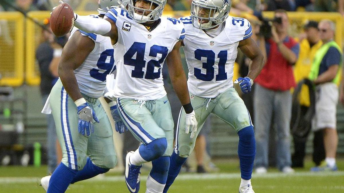 Safety Barry Church (42) has two of the Cowboys’ four interceptions this season.