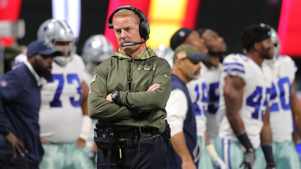 Dallas Cowboys head coach Jason Garrett watches during a game in Atlanta three weeks ago. His team has lost its past three games and is 5-6.
