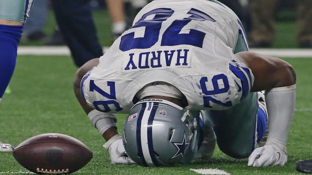 Cowboys defensive end Greg Hardy twisted his ankle in the second quarter, but played well in the second half after returning.