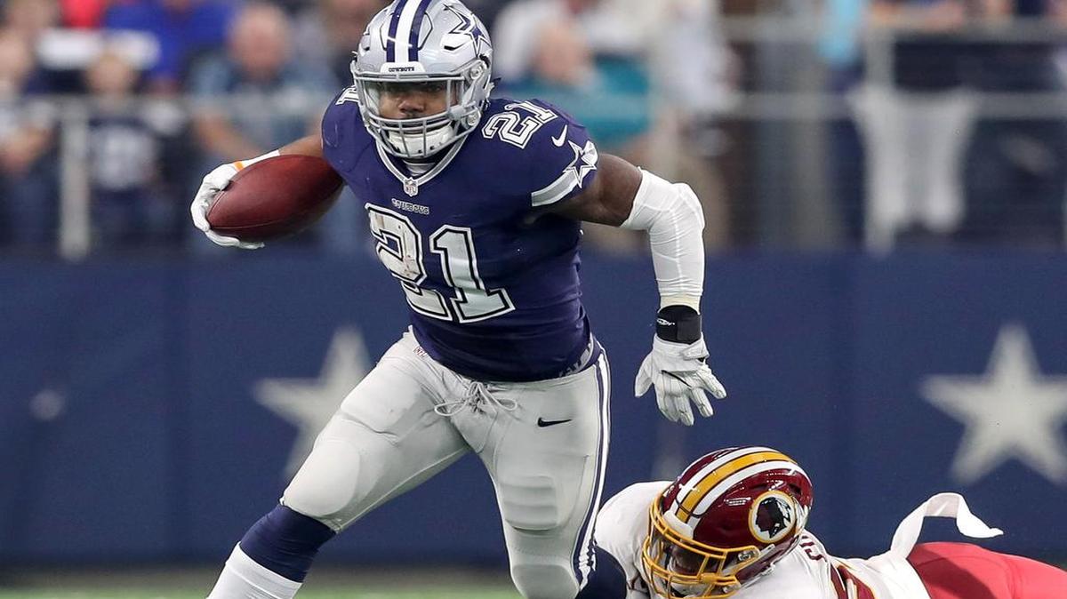 Rookie running back Ezekiel Elliott shakes free from Redskins linebacker Will Compton on Thanksgiving Day. The Cowboys’ win was their 10th in a row and earned the NFL’s highest regular-season TV ratings since 1995.