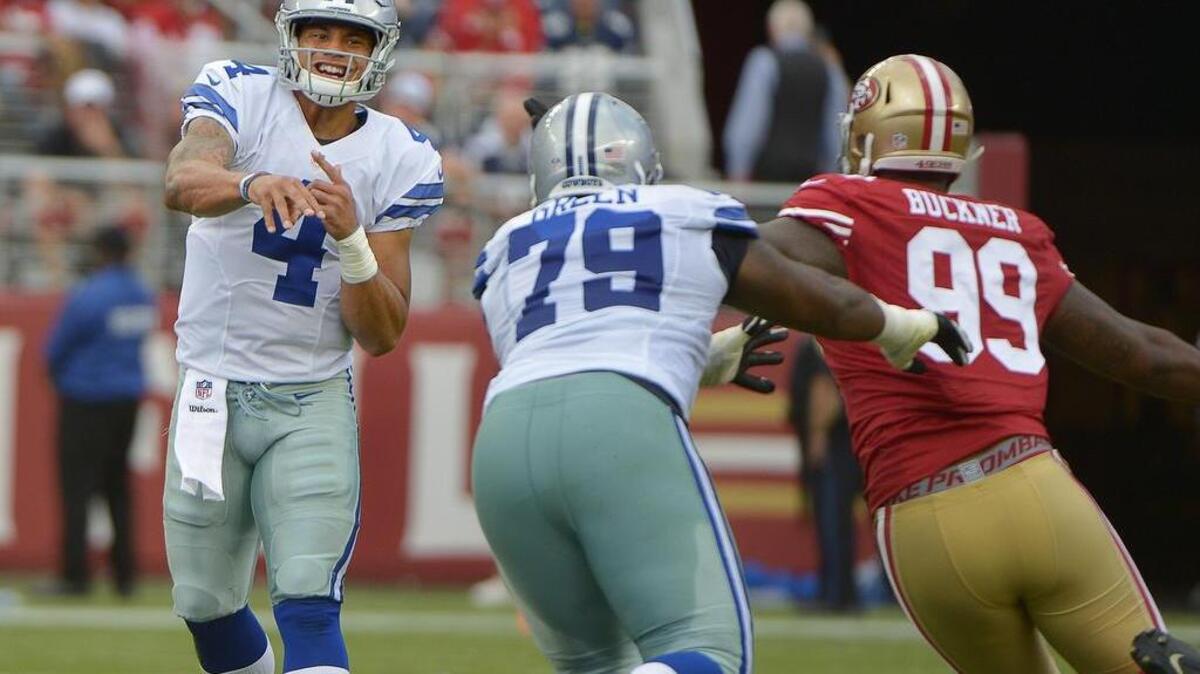The Dallas Cowboys are hoping oft-injured Chaz Green (79) will seize the starting job at right tackle in place of the retiring Doug Free.