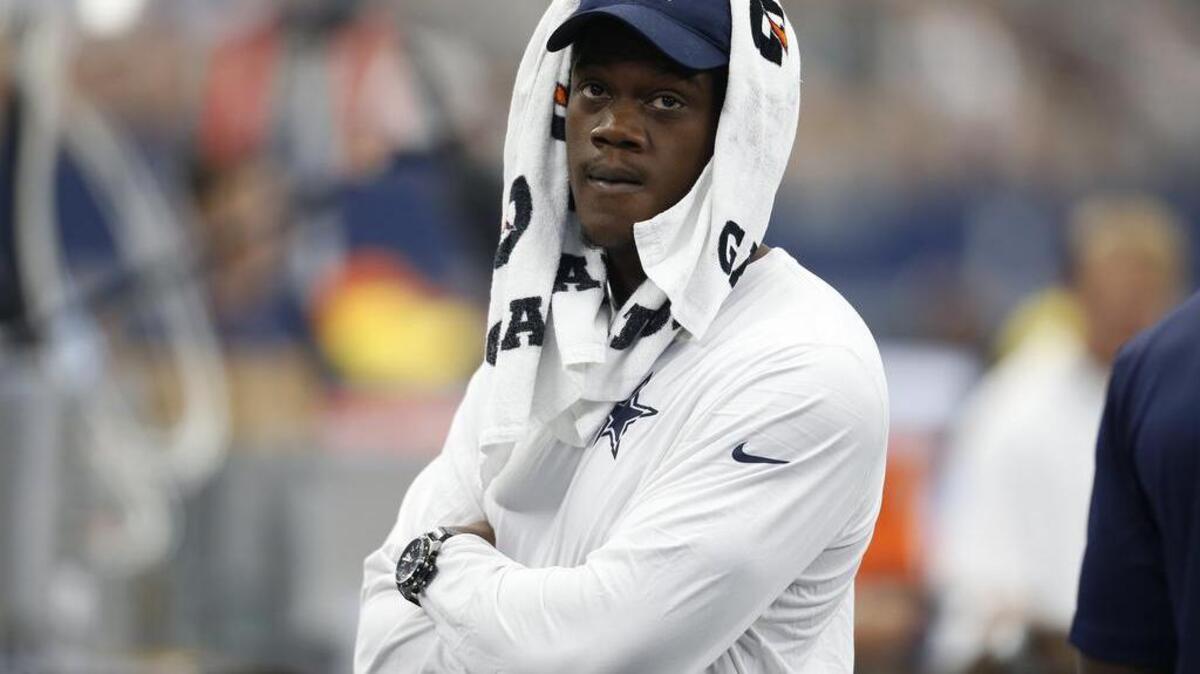 
Defensive end Randy Gregory has been sidelined since spraining his right ankle in the season opener.
