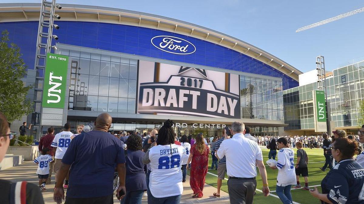NASCAR drivers visited The Ford Center at The Star in Frisco Thursday night and played some flag football.
