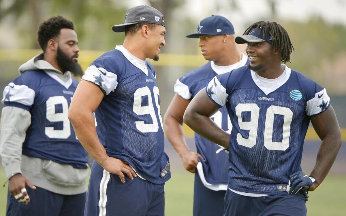 Cowboys defensive tackles, from left, Terrell McClain (97) and Tyrone Crawford (98), and defensive ends Jack Crawford (58) and DeMarcus Lawrence (90) will be looking to produce more sacks this season.