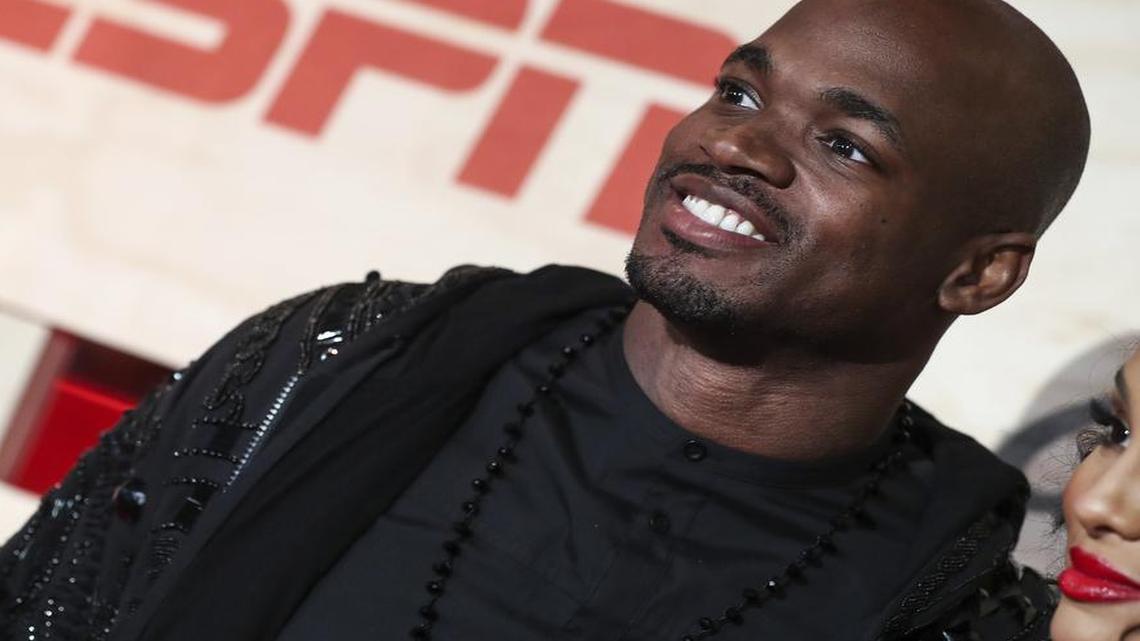 Adrian Peterson attended ESPN: The Party 2017 held on Friday, Feb. 3, 2017, in Houston amid Super Bowl activitites.