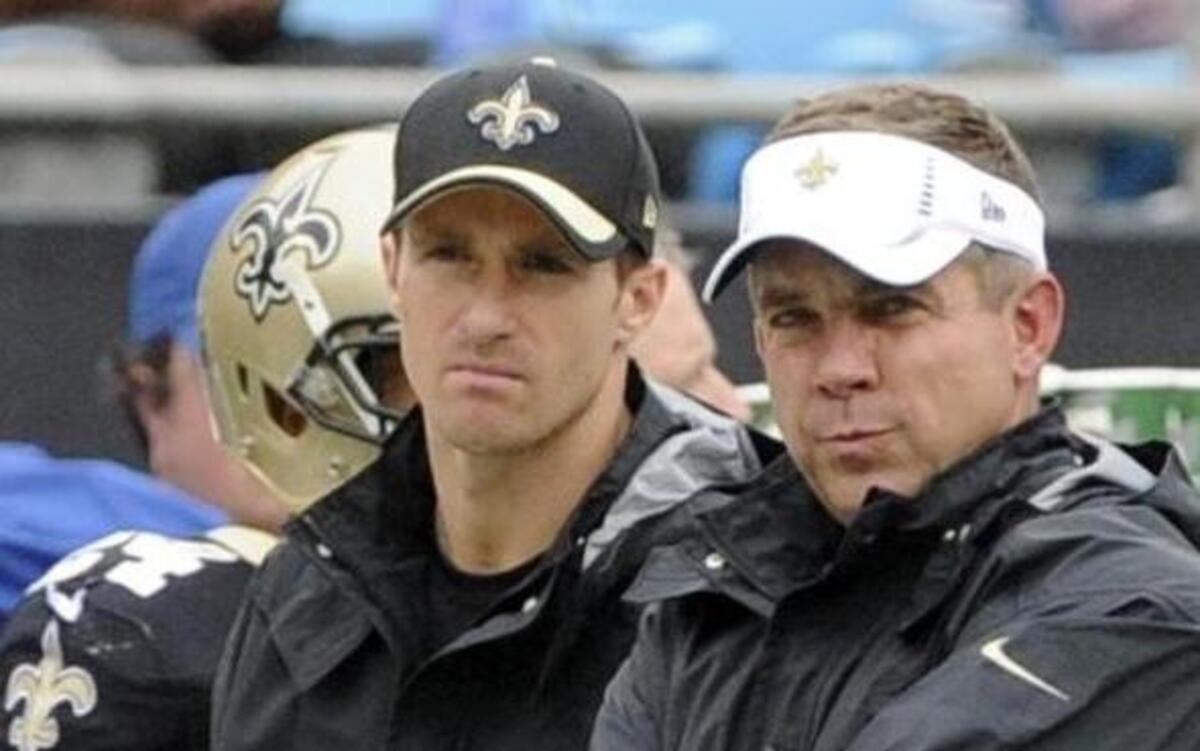 
If Drew Brees, left, is sidelined again Sunday night, Saints coach Sean Payton will have to turn to Luke McCown.


