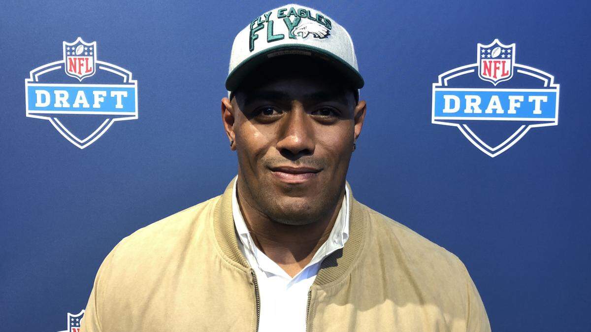 The Philadelphia Eagles selected rugby player Jordan Mailata in the seventh round of the NFL Draft.