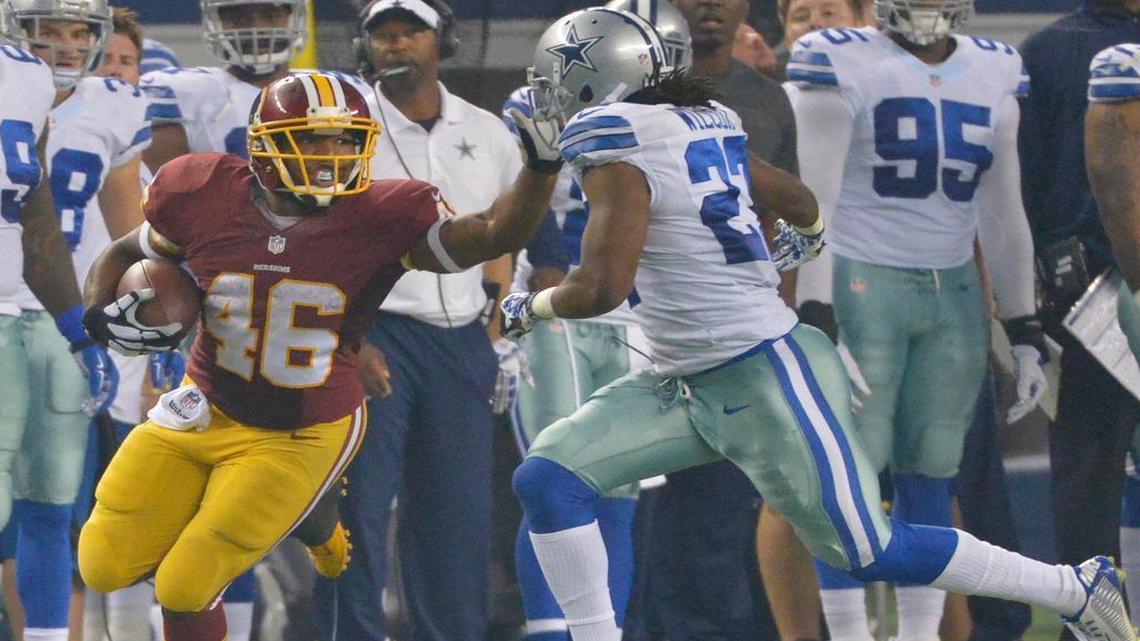 With the Redskins, running back Alfred Morris averaged nearly 90 yards rushing and a touchdown in eight games against the Cowboys.