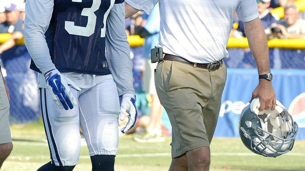 
Dallas Cowboys cornerback Byron Jones (31) is going to get a second opinion on his injures shoulder. 
