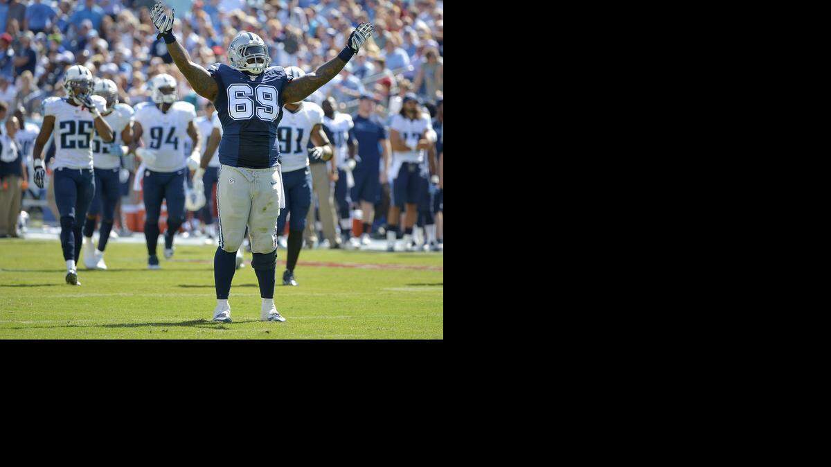 
Defensive tackle Henry Melton (69) celebrates in a game against the Titans last season.
