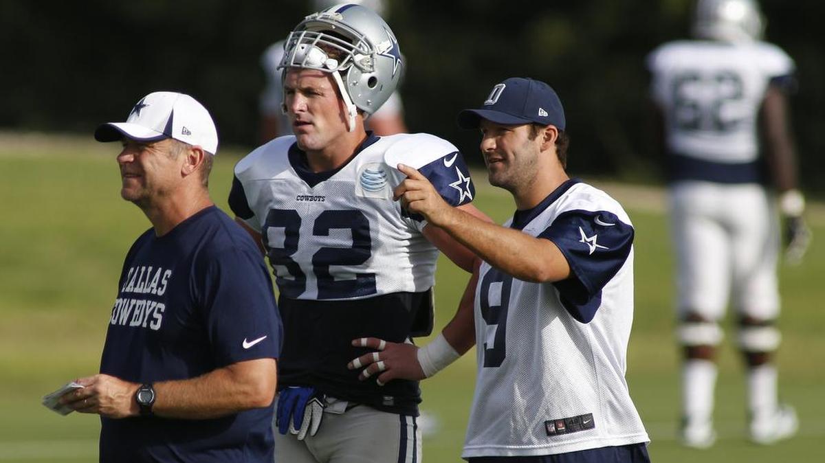 Jason Witten (82, left) is confident Tony Romo (right) has best football ahead.