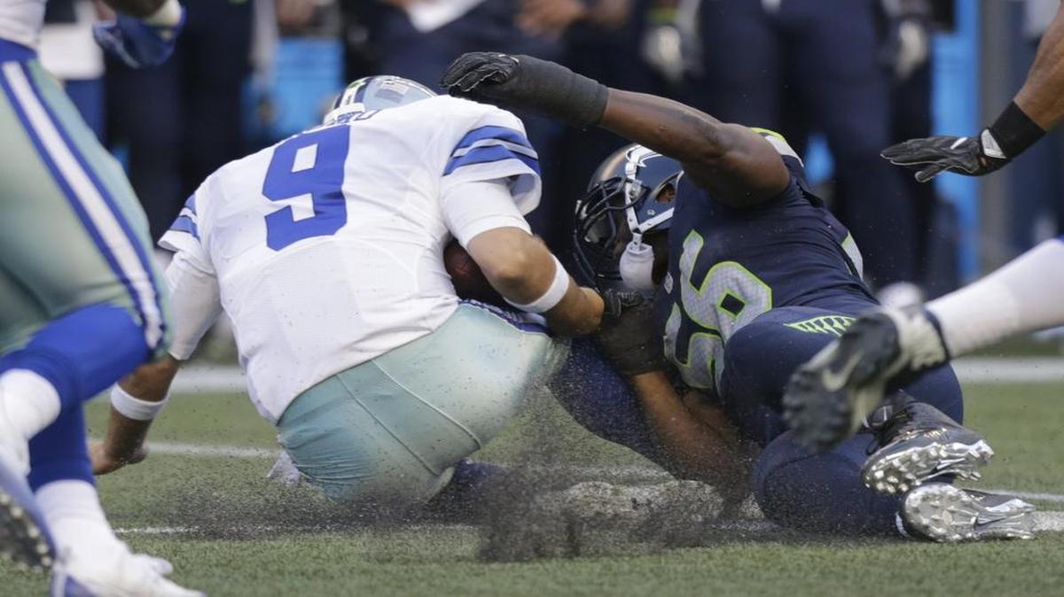 Dallas Cowboys quarterback Tony Romo broke a bone in his back on this tackle by Seattle Seahawks defensive end Cliff Avril during a preseason game.